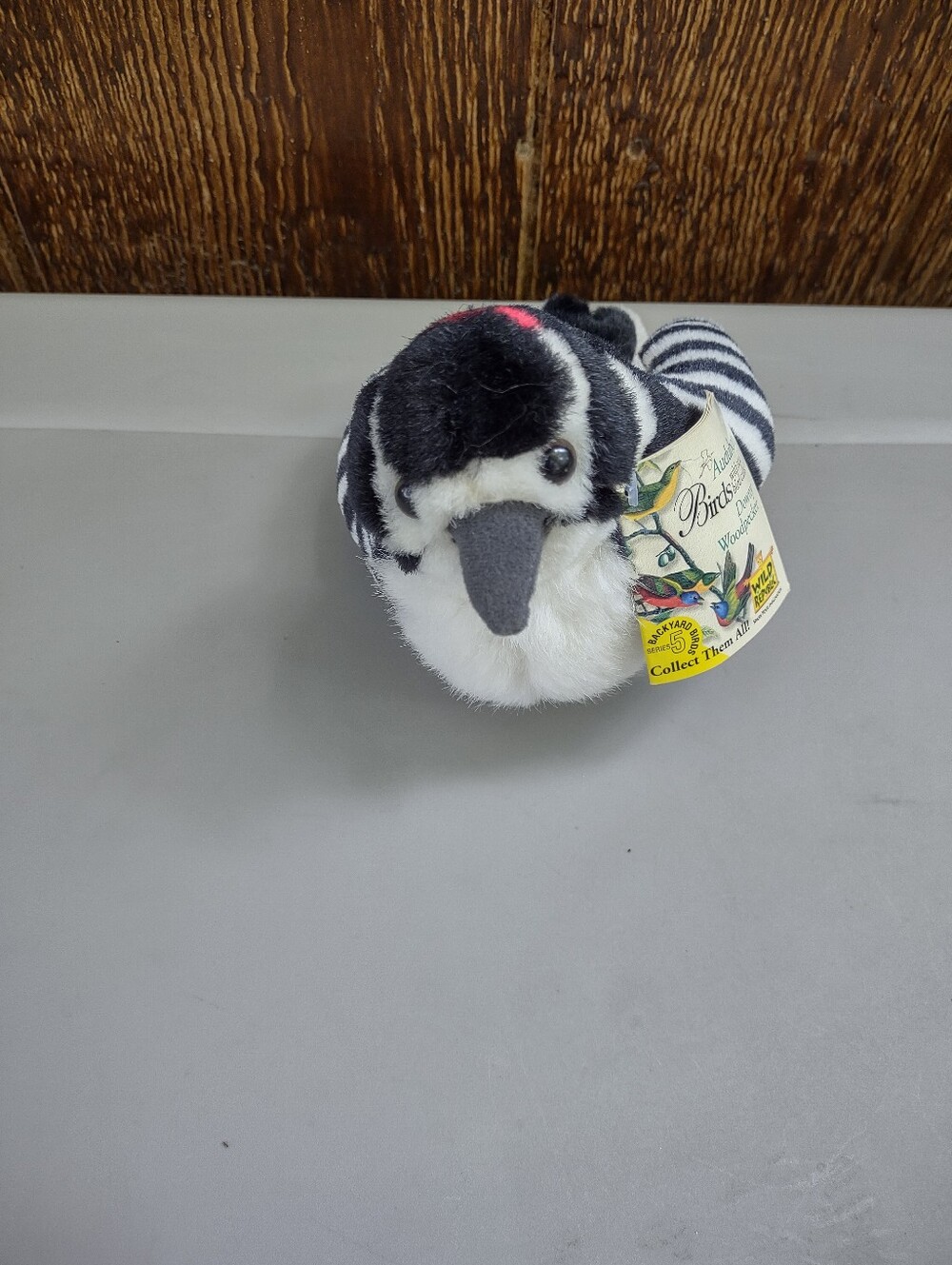 Wild Republic Audubon Series Downy Woodpecker Soft Bird Sound Singing Toy